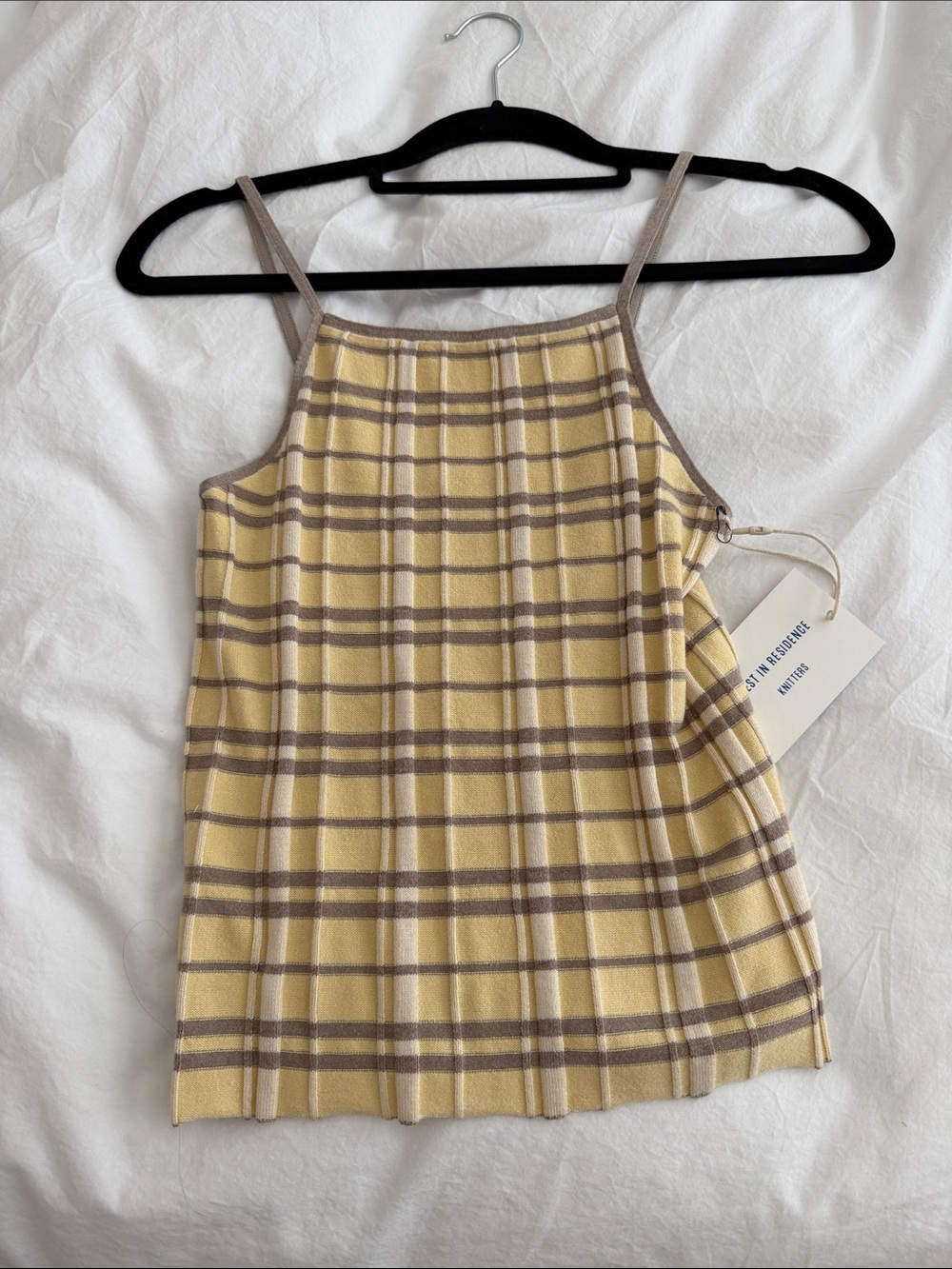 Guest in residence plaid knit tank- NWT